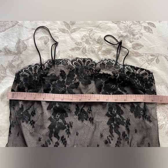 Y2K Sheer Black Mesh Overlay Mini Dress Small Slinky Whimsigoth Vamp Witchy Goth - Picture 8 of 9